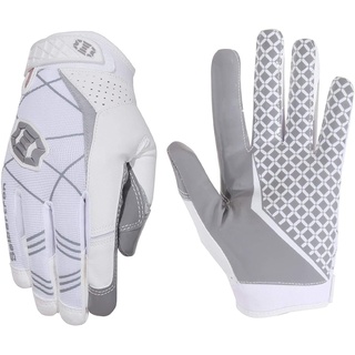 Seibertron Pro 3.0 Elite Ultra-Stick Sports Receiver/Empfänger Handschuhe American Football Gloves Jugend und Erwachsener (Weiß, XXS)