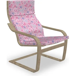 ABAKUHAUS Baby Poäng Sessel Polster, Bögen und Knöpfe Band, Sitzkissen mit Stuhlkissen mit Hakenschlaufe und Reißverschluss, Pale Pink Mauve - Rosa