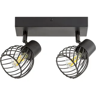 Rabalux 73002 Deckenstrahler 2 Spots Aberama, E14, schwarz, Kugel-rund, Industriell, ø85mm - Schwarz