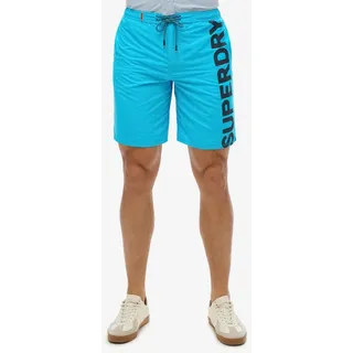 Superdry Classic 19 Logo Badeshorts - Hawaii Blue - 2XL