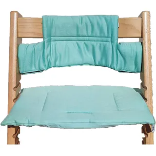 Shabany® Hochstuhl Sitzkissen 100% Bio Baumwolle | Classic Kissen Sitzbezug | Hochstuhlauflage | 2-teilig passend für Stokke Tripp Trapp Kinderhochstuhl | maschinenwaschbar | einfache Befestigung