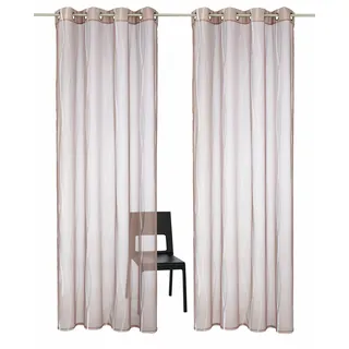 my home Gardine »Dimona« Ösen 2 Stk. tlg. 2er-Set, transparent, Voile, Polyester, grau