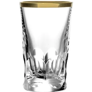 ARNSTADT KRISTALL Shotglas Schnapsglas Stamper Palais Gold (8 cm) Kristallglas Mundgeblasen · von Hand geschliffen · Made in Germany · inkl. 24 Karat Goldrand