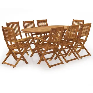 vidaXL Garten-Essgruppe 9-tlg. braun 43378