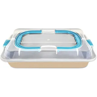 Rechteckige Antihaftbackform Mit Deckel Tragbares Backblech Mit Klappbarem Griff Für Teig Brot Kuchen Lebensmittelaufbewahrung Kohlenstoffstahlform Für Ciabatta Baguette Focacciabrot Usw 36,8cm