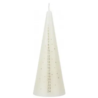 Adventkerze Weihnachts-Kerzen Countdown Kalender 15cm Kegel - Creme