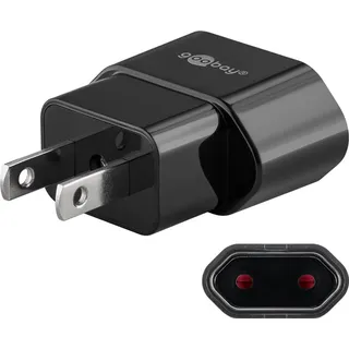 goobay Reiseadapter Eurostecker (Typ C, CEE 7/16) > US/Japan-Stecker (Typ A, NEMA 1-15, 2-polig) Schwarz