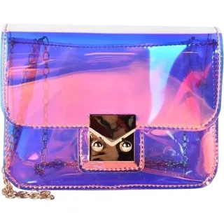 Anette Handtasche in Rosa – Glänzende, transparente Damenhandtasche KP6121 - Rosa