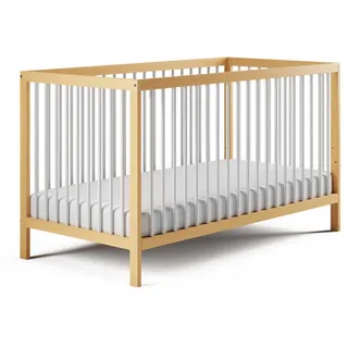Kids Collective Babybett 60x120 cm in natur/weiß , Holz | Buche | 60x120 cm , Babymöbel & Kindermöbel, Babyzimmer, Babybetten, Gitterbetten