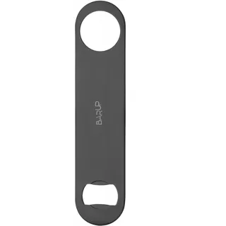HENDI Flaschenöffner, BarUp, zum schnellen Öffnen von Flaschen, mit extra Grip, für Flair Bartending, Barmesser, Bierflaschenöffner, matte Ausführung, 178x40x(H)2mm, Edelstahl, schwarz