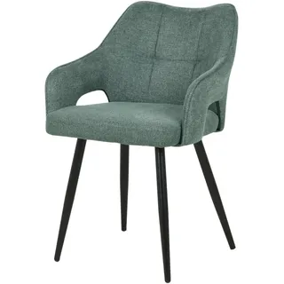 Livetastic Armlehnstuhl , Grün , Holz, Metall, Textil , Pappel , Sperrholz , Rundrohr , 60.5x81.5x55.5 cm , inklusive Armlehnen , Esszimmer, Stühle, Polsterstühle