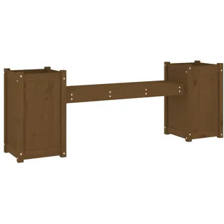 Gartenbank mit Pflanzkübeln Honigbraun 180x36x63 cm Massivholz - Braun