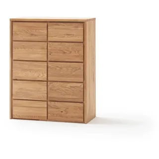 Home Affaire Kommode »Zetra Schubladenschrank, 5 Schubladen/1 Tür mit Soft-Close-Function«, Fertig montiert, Eiche Massivholz, Breite 88 cm, beige