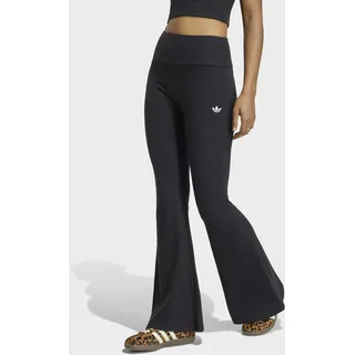 Leggings ADIDAS ORIGINALS "ESSENTIALS, AUSGESTELLT, GERIPPT", Damen, Gr. M, N-Gr, schwarz (schwarz, normal, gr.), Obermaterial: 47% Viskose, 43% Baumwolle, 10% Elasthan, Hosen Leggings