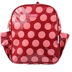 Minene Rucksack für Kleinkinder, Retro-Stil, Rot mit rosa Punkten