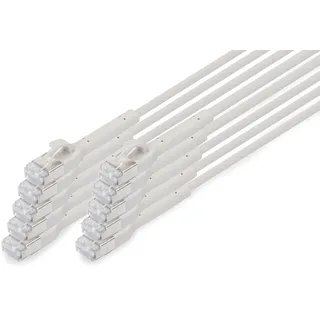 Digitus Cat 6A F/FTP abwinkelbares Patchkabel, Kupfer, 0,3 m, grau, 10 Stück