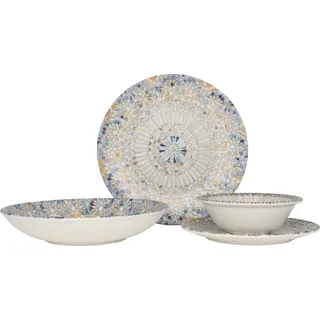 Bonna Geschirrset - Luca Mosaic - 24 teilig - 6 Personen - Porzellan - Bunt