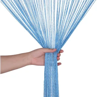 WedDecor Schnur Vorhänge Glitzer Fransen Panel Fliegengitter Zimmer Organizer Quaste Vorhang für Türen, Türöffnung, Windows, Wohnkultur, Ereignis Dekoration, (90cm x 200cm) - Himmelblau, 90 x 200cm