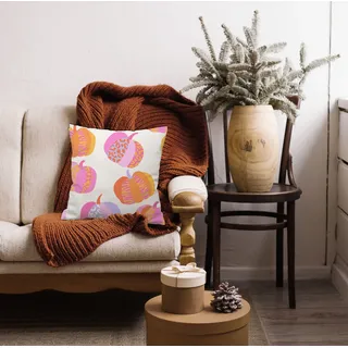 queence Dekokissen »Bunter Kürbis« Dekokissen mit HD Premium Druck Weihnachten, bunt