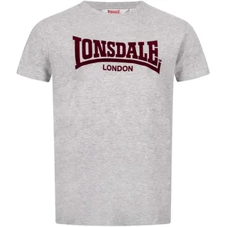 Lonsdale Ll008 One Tone Kurzarm-t-shirt - Marl Grey / Oxblood - M