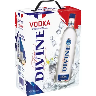 Pure Divine - Französischer Vodka aus den Nordvogesen - 37.5 Prozent Vol - Großpackungen 3 Liter - Wodka Bag in Box (1 x 3 l)