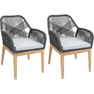 Mendler HWC-H56b Gartenstuhl 58 x 58 x 85 cm dunkelgrau 2 St.