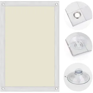 OBdeco Thermo Rollo 100% Verdunkelung Sonnenschutz Verdunkelungsrollo für Velux-Dachfenster Hitzeschutz ohne Bohren mit Saugnäpfen Beige 60x93cm für M06/306