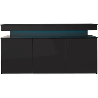 Mirjan24 Glossa 160 x 83 x 39 cm Schwarz / Schwarz Hochglanz