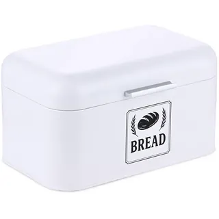 Relaxdays Brotkasten , Weiß , Metall , Oval , 30x16.5x19 cm , Geschirr, Tischkultur & Serviergeschirr, Brotkörbe