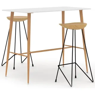 dkd-home-decor Bar-Set 3-tlg. Weiß Metall, MDF, Teakholz, Eisen 120 x 60 x 105 cm - Weiß