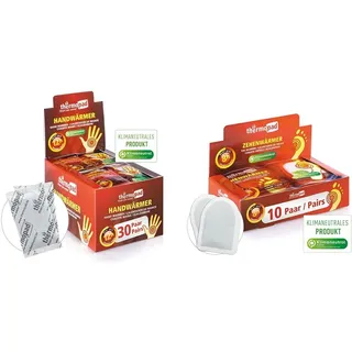 THERMOPAD Handwärmer – DAS ORIGINAL: 30Paar Wärmepads für 12 Stunden Wärme I Sofort Taschenwärmer & Zehenwärmer – DAS ORIGINAL: 10 Paar Wärmepads für 8 Stunden Wärme I Sofort einsatzbereite Fußwärmer