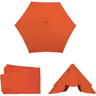 Ersatz-Bezug für Sonnenschirm Florida, Sonnenschirmbezug Ersatzbezug, Ø 3m Polyester 6 Streben  terracotta - Orange