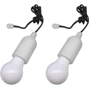EURO MARKETING MANUFACTURING Pull Light LED-Licht, hängbar, Farbe Weiß, einzigartig (Packung mit 2)