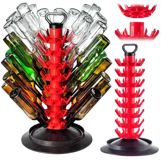 KADAX Abtropfgestell für 80 Flaschen, Flaschenständer aus Kunststoff, Abtropfständer, Flaschenhalter zum Abtropfen von Glasflaschen, Abtropfhalter, Flaschentrockner