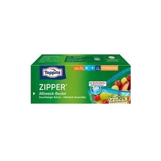 Toppits Gefrierbeutel ZIPPER 1,0 l, 28 St.