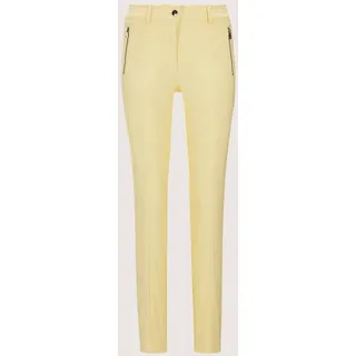 Stoffhose MADELEINE "Hose Schmale Skinny-Hose, Zippertaschen", Damen, Gr. 40, N + K Gr, beige (vanille), Obermaterial: 74% Viskose CV. 23% Polyamid PA. 3% Elasthan EL., Modern, Hosen Stoffhose