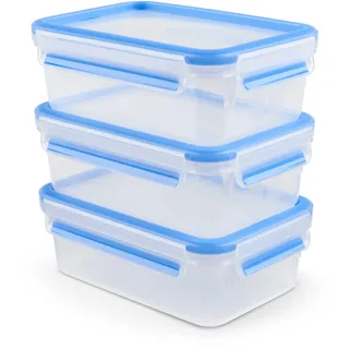 Emsa Frischhaltedose blau 13,6 x 19,7 x 20,1 cm 1,0 l 3-teiliges Set