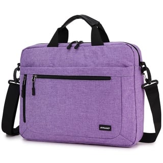 RAVUO Laptoptasche 17 Zoll, Laptop Aktentaschen Damen Umhängetasche Wasserdichte Computertasche Tasche Messenger Bag für Business Schule Reisen Lila