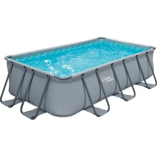 Summer Waves Elite Frame Pool Aufstellpool rechteckig Grau 400x200x100 cm