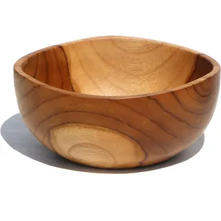 WOGEKA - Exquisite 18 cm Holzschale - Handarbeit aus Teakholz als Geschenk-Idee zur Deko Teak 03