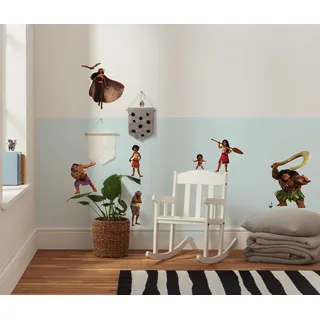 KOMAR Wandtattoo Disney Moana 2 Family - Größe 50 x 70 cm - Wandsticker, Kinderzimmer, Wanddekoration, Viana, Bunt