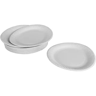 Homéa, Set mit 50 Papptellern, Durchmesser 23 cm, Weiß, ohne Folie