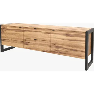 BDW, TV Schrank 160 cm, Industrial Lowboard mit 2 Türen, 2 Schubladen, Wotan-Eiche
