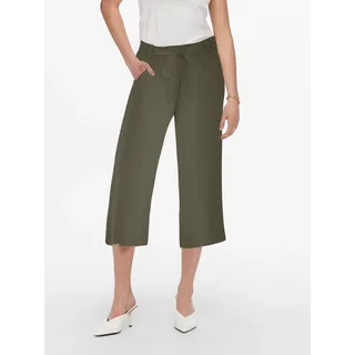 Palazzohose ONLY "ONLNOVA LIFE CROP PALAZZO PANT AOP PTM", Damen, Gr. M (38), N-Gr, grün (kalamata), Web, Obermaterial: 100% Viskose, unifarben, regular fit lang, Hosen Palazzohose, Viskose, regular fit