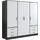 Drehtürenschrank Jupiter 207 x 200 x 60 cm Weiß