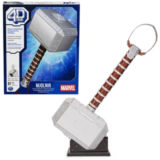 4D Build - Marvel Thor ́s Hammer - detailreicher 3D-Modellbausatz aus hochwertigem Karton, 87 Teile, für Fans der Superhelden-Serie ab 12 Jahren
