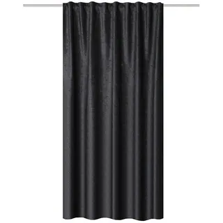 Fertigvorhang , Anthrazit , Textil , Uni , 135x175 cm , für Stange und Schiene geeignet, Wärmeschutz, Samtoptik , Heimtextilien, Vorhänge, Fertigvorhänge
