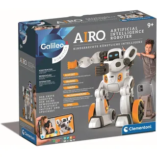 CLEMENTONI Galileo AIRO - Mein interaktiver K.I. Roboter - Trainierbar mit künstlicher Intelligenz, erkennt Gesten- & Sprachsteuerung - Robotik-Spielzeug für Kinder ab 8 Jahren 59351