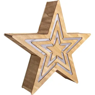 Weihnachtsstern Beleuchtet Holz Stern LED Weihnachtsbeleuchtung Timer 5287427