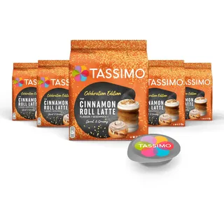 Tassimo Kapseln Limited Edition Cinnamon Roll Latte, 5 x 8 Pads, 40 Kaffeekapseln